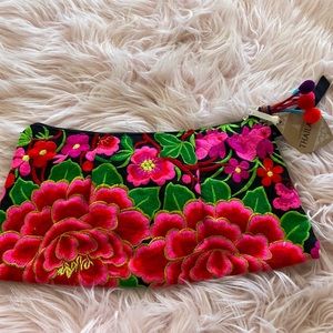 Floral clutch handbag